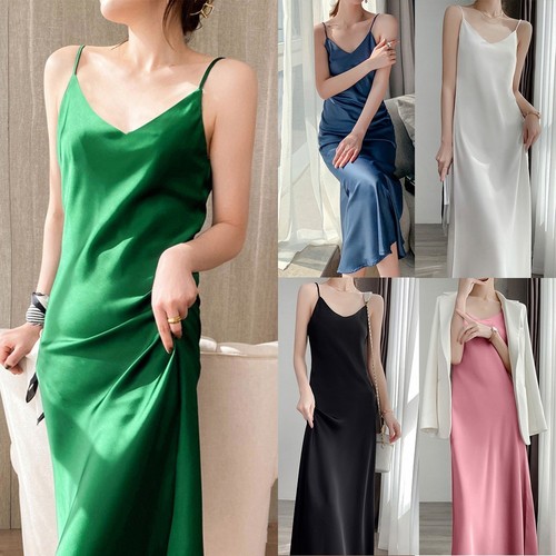 Elegante abito lungo raso