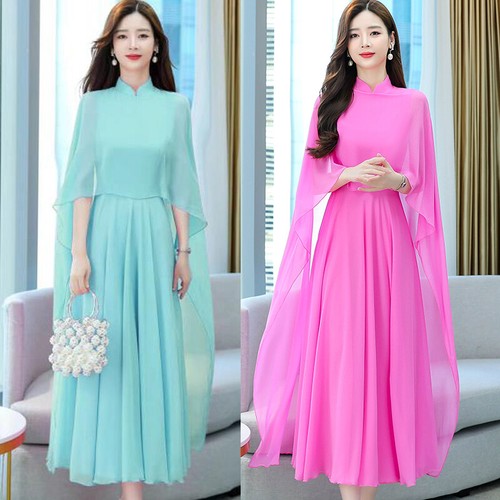 Abito lungo chiffon a - abito,