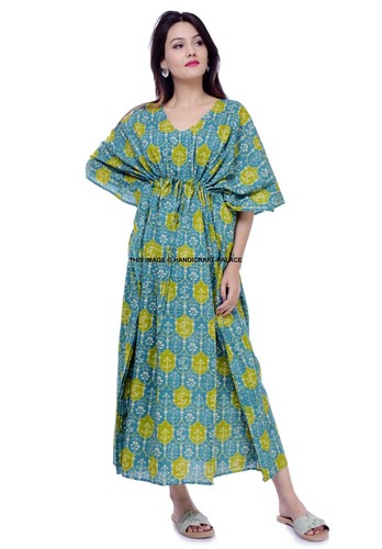 Abito kaftan verde - kaftan, lungo