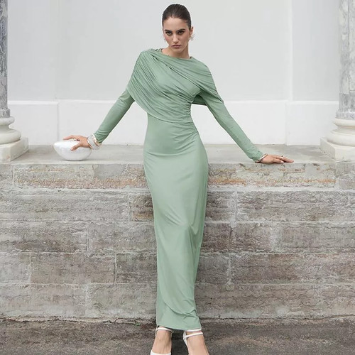 Abito lungo elegante verde - lungo,